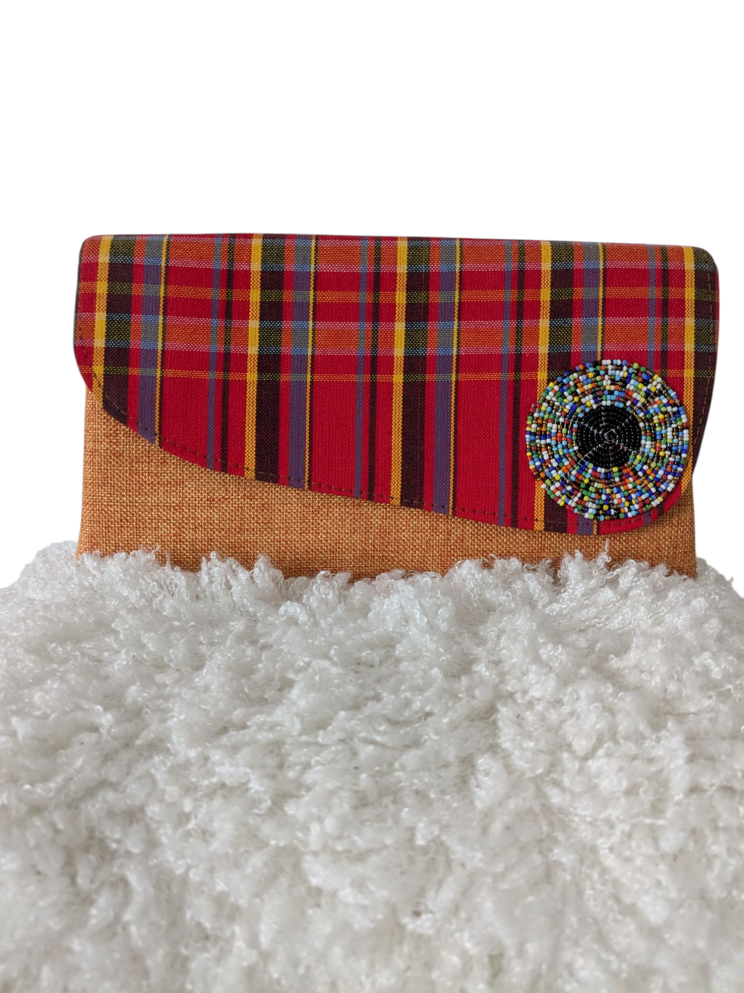 African Beaded Jute Clutch Bag