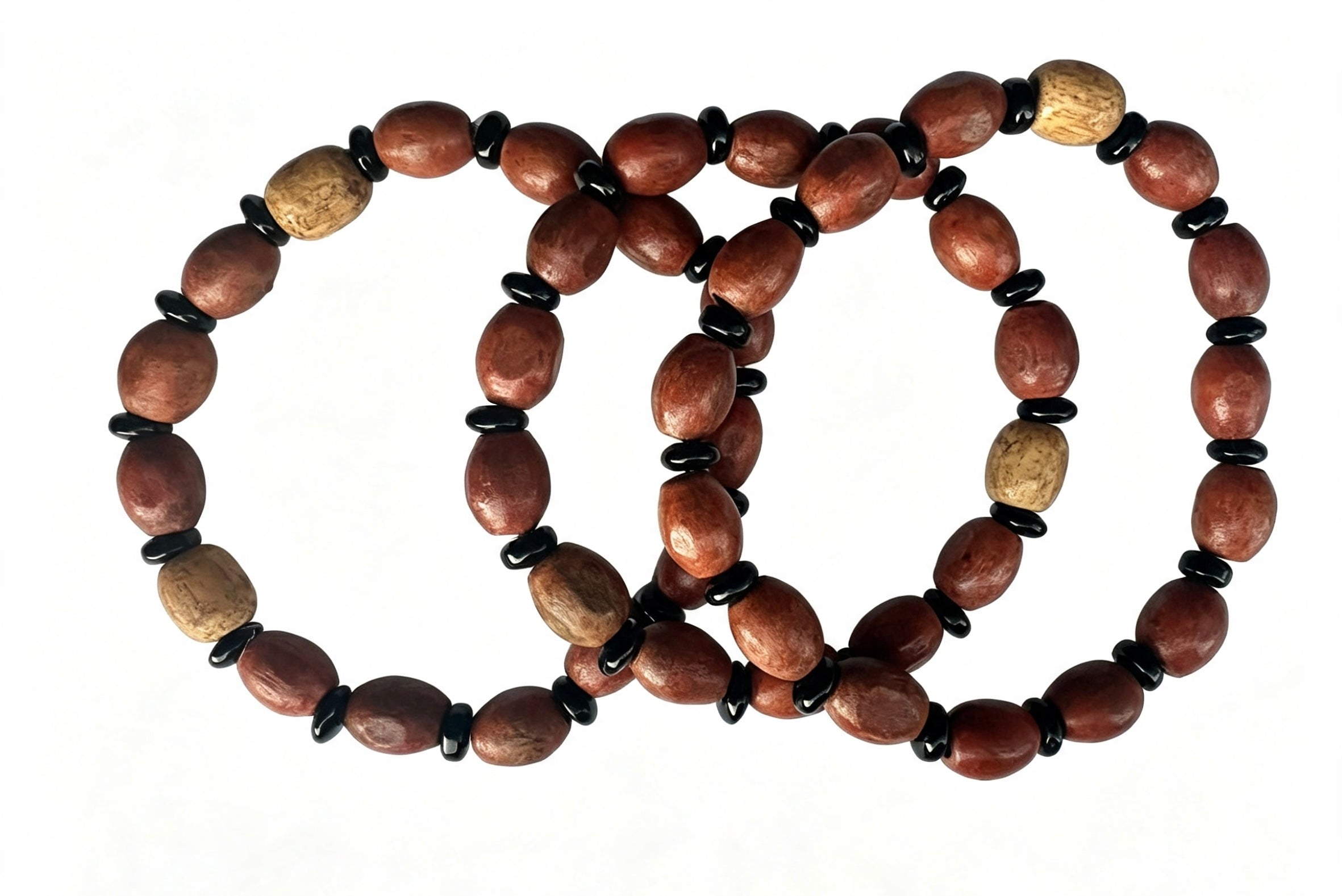 Ansu Heritage Brown Wooden Bracelet Set