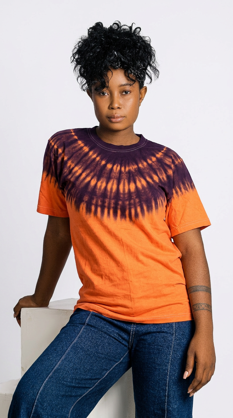 Tie-Dye Orange and Purple  T-Shirt