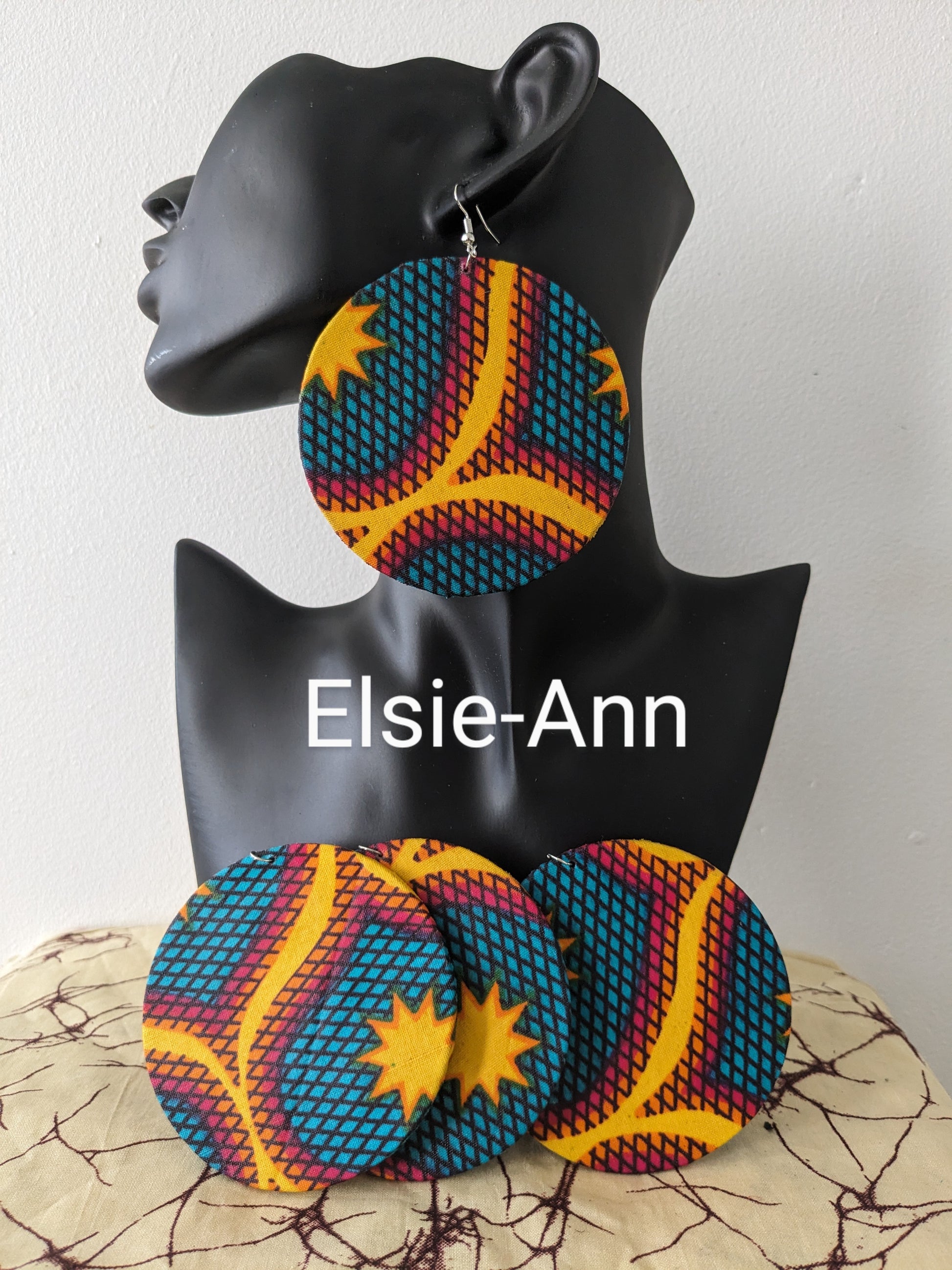 Large African Print Earrings