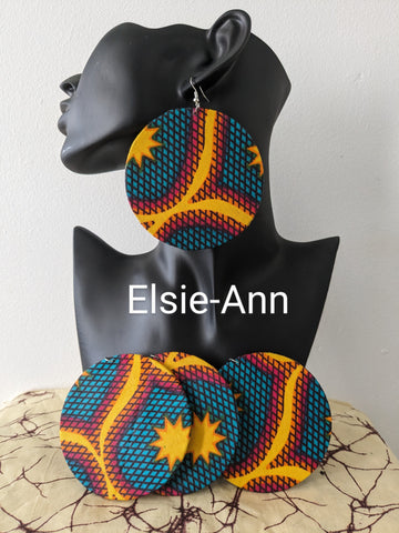 Large African Print Large Earrings