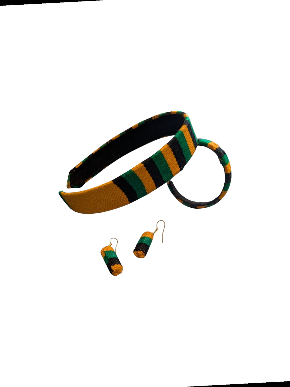 Kente Headband, Bracelet and Earring Set