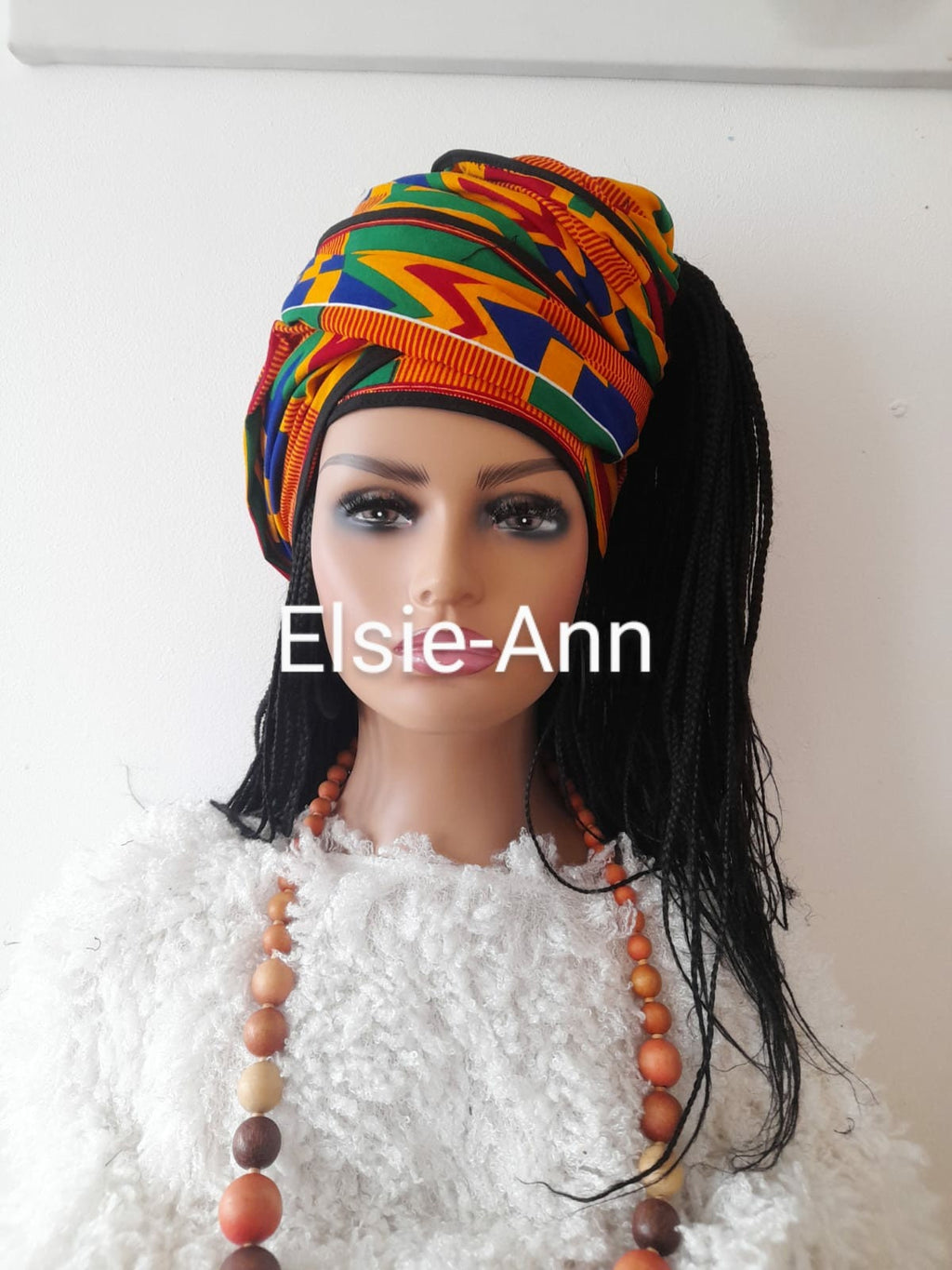 African Print Head Wrap: African Wax Cotton Headscarf