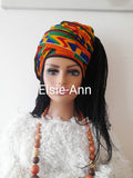 African Print Head Wrap: African Wax Cotton Headscarf
