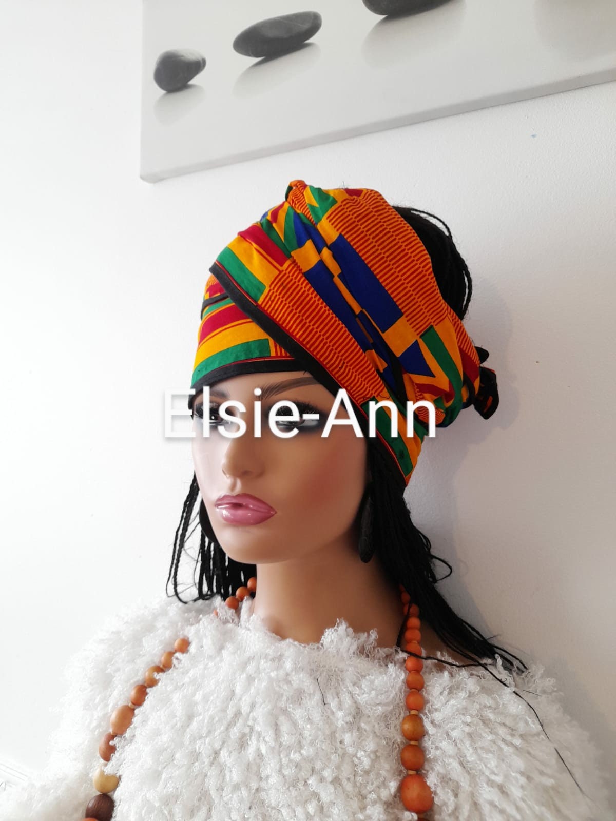 African Print Head Wrap: African Wax Cotton Headscarf
