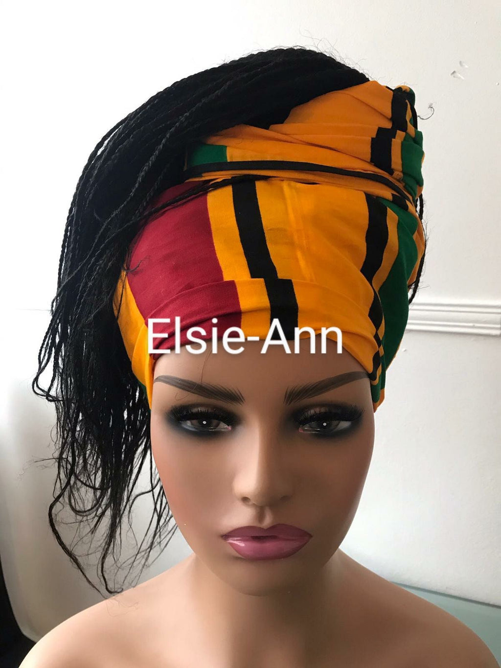 Handmade African Print Head Wrap: African Wax Cotton Headscarf
