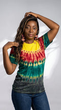 Tie-Dye Green, Yellow & Red Sunrays