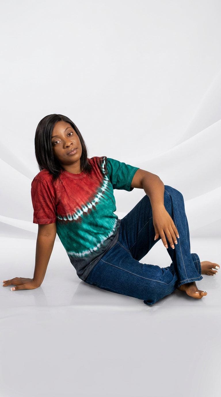 Tie-Dye _Purple, White & Orange T- Shirt (Copy)