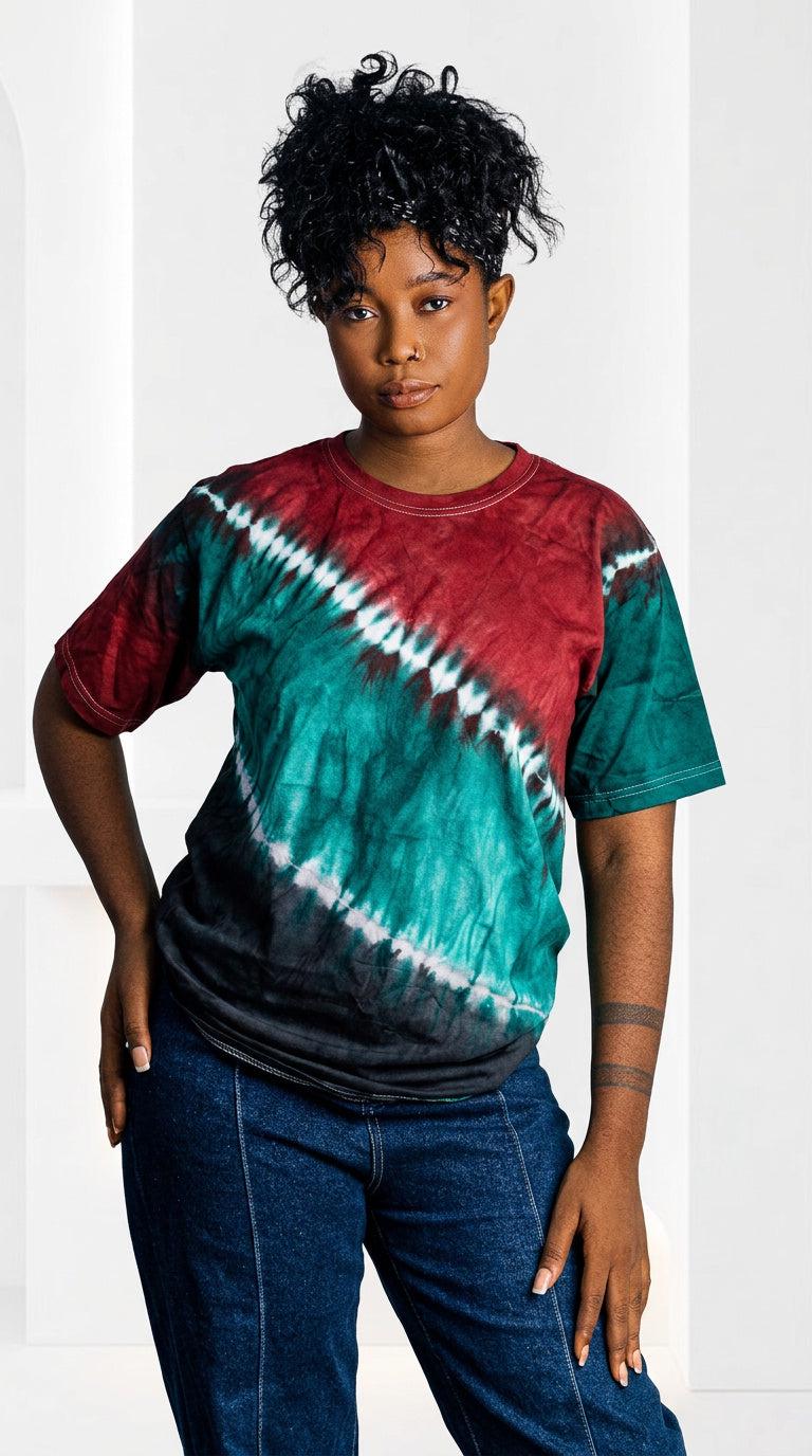 Tie-Dye _Purple, White & Orange T- Shirt (Copy)