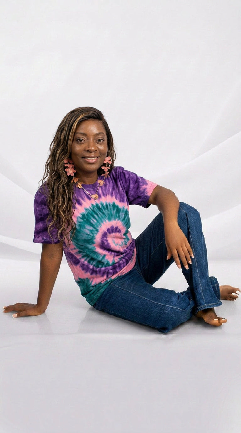 Tie-Dye  Green, Pink and Purple  T-Shirt