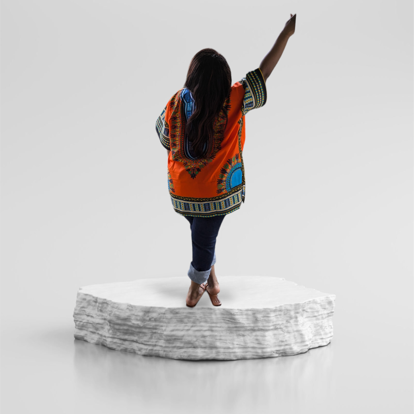 Orange Dashiki Unisex Top
