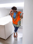 Orange Dashiki Unisex Top