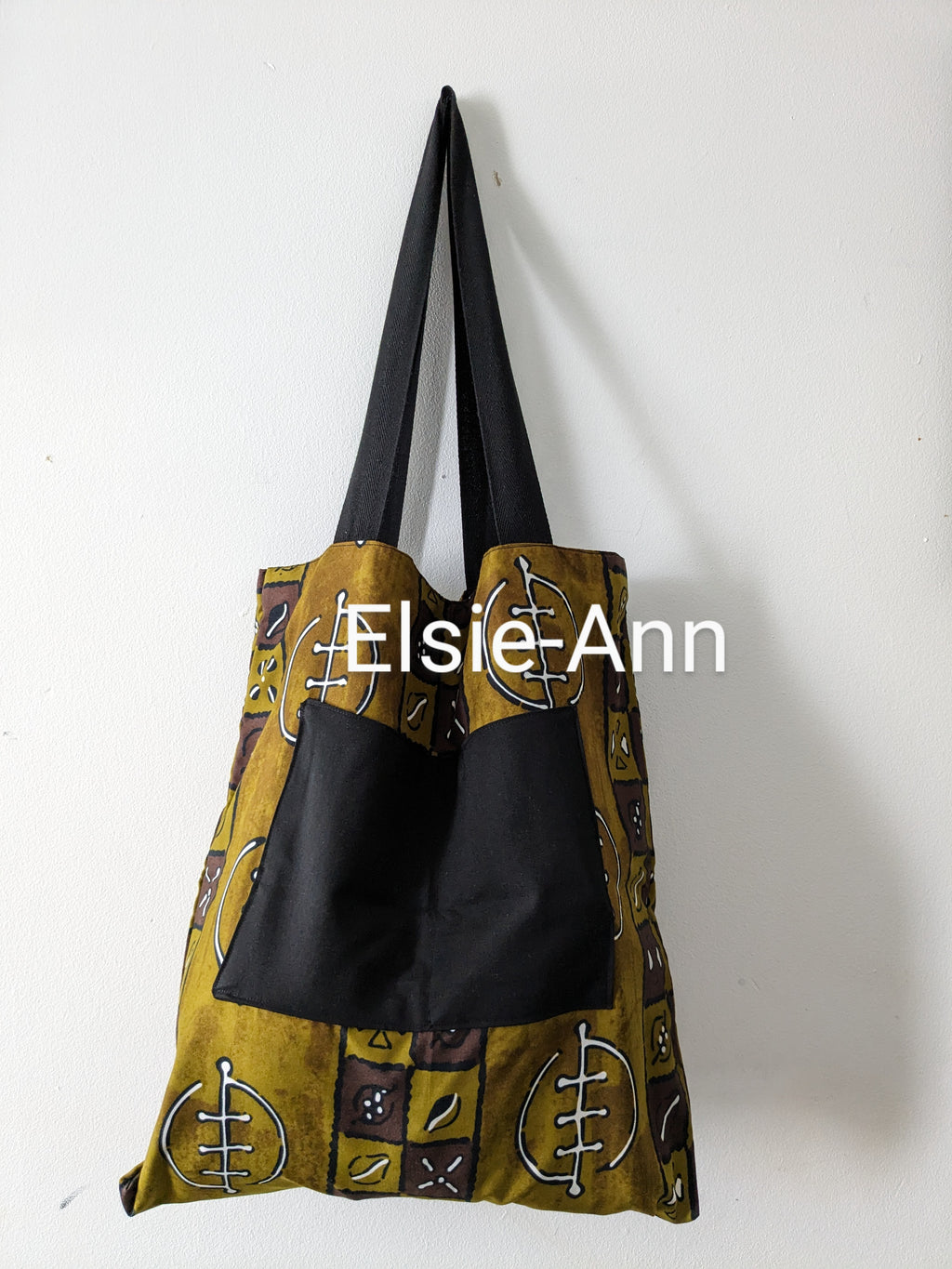 Fully Lined Olive Green Tote bag with Outside Pocket