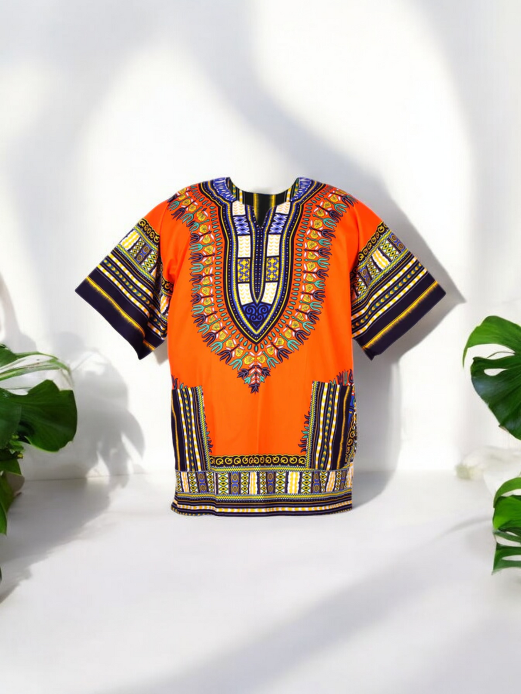 Orange Dashiki Unisex Top
