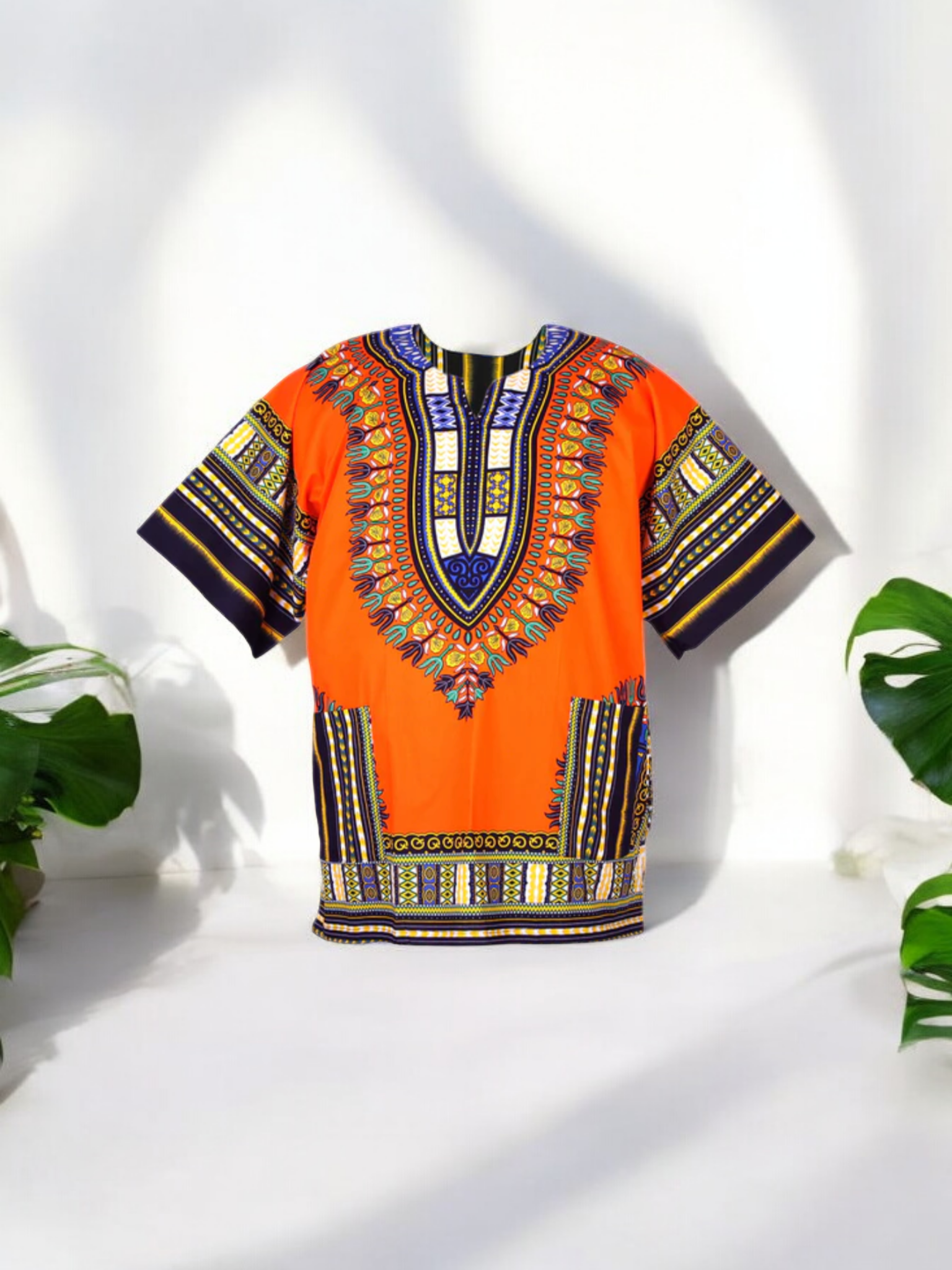 Orange Dashiki Unisex Top