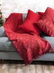 Red Mud Cloth Ethnic Tribal Throw Blanket Snow Flake Design