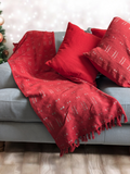 Red Mud Cloth Ethnic Tribal Throw Blanket Snow Flake Design