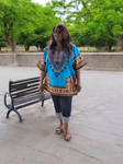 Turquoise Blue Dashiki Unisex Top