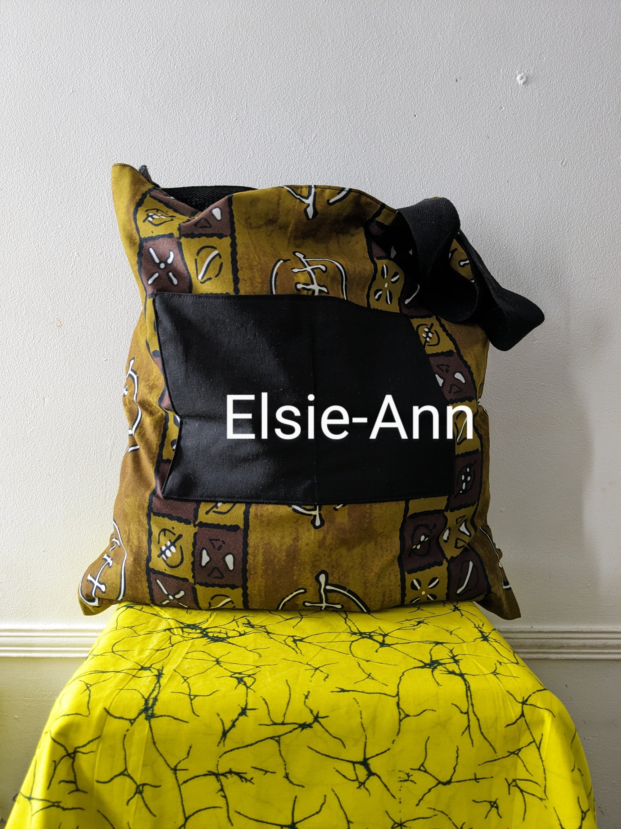 Fully Lined Olive Green Tote bag with Outside Pocket