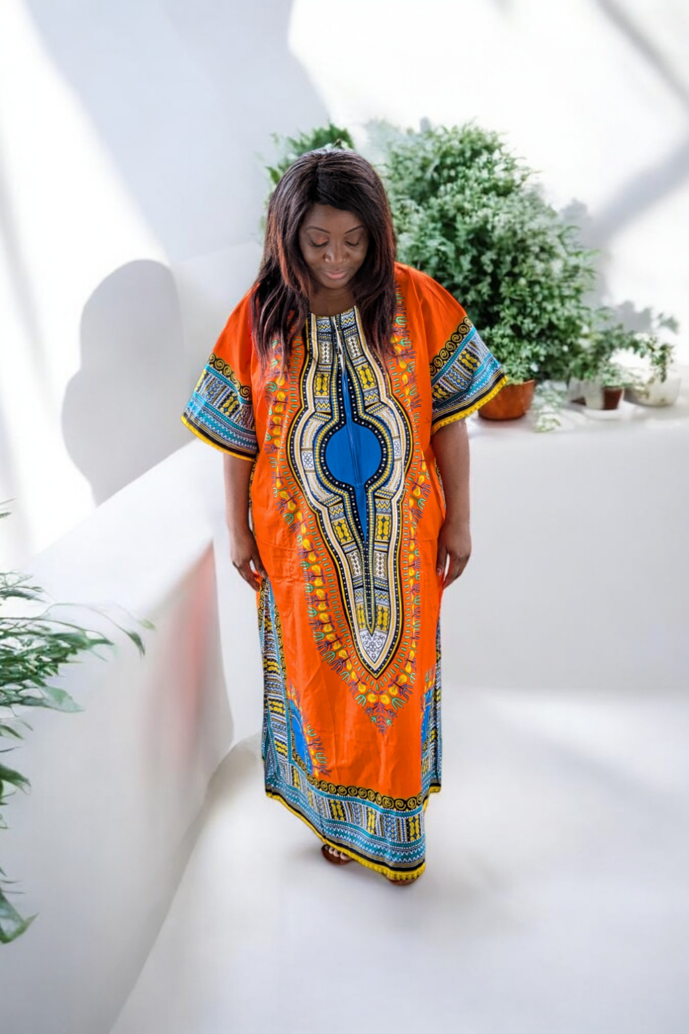 orange dashiki dress Orange Dashiki Maxi Dress – Elsie-Ann