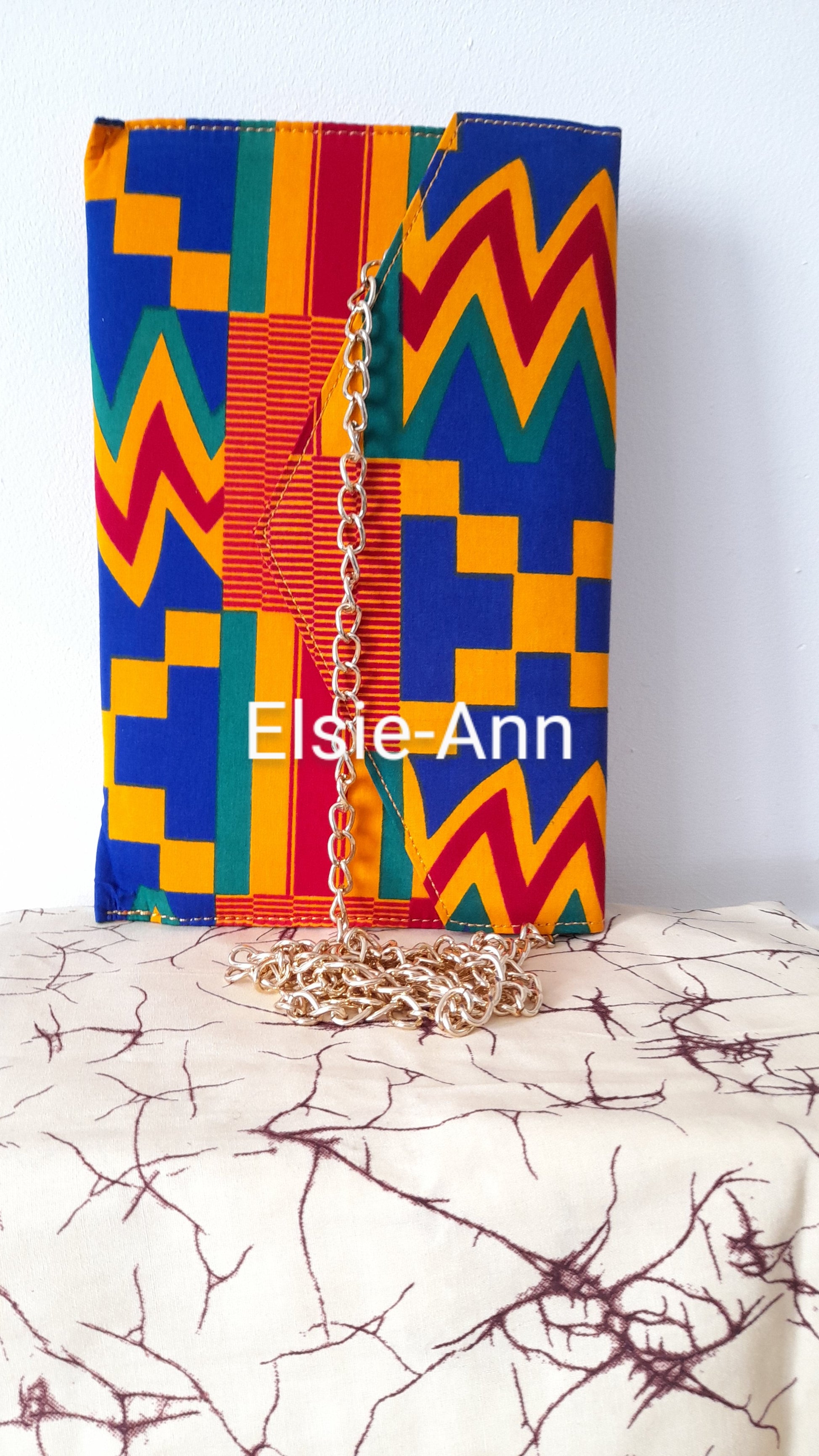 Blue Kente  African Wax/Print  Ankara Cluth/Evening Bag