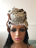Cream and Chocolate Flower Head Wrap